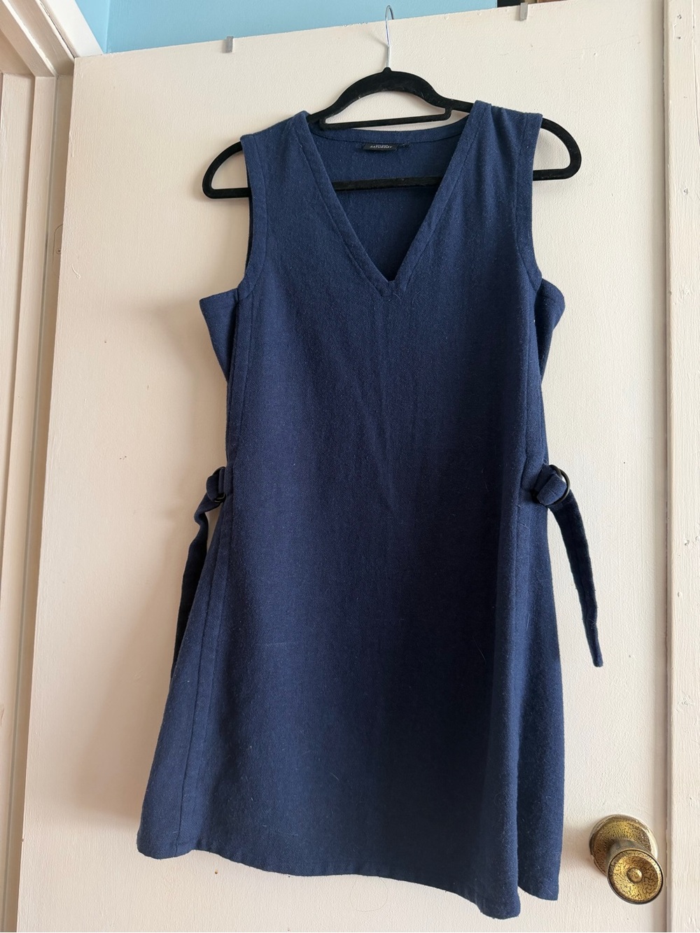 Kate Spade Saturday Navy Wool-Like V-Neck Mini Dress | Size 5